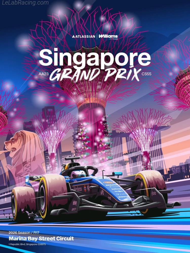 Poster équipe Grand Prix automobile de Singapour 2026