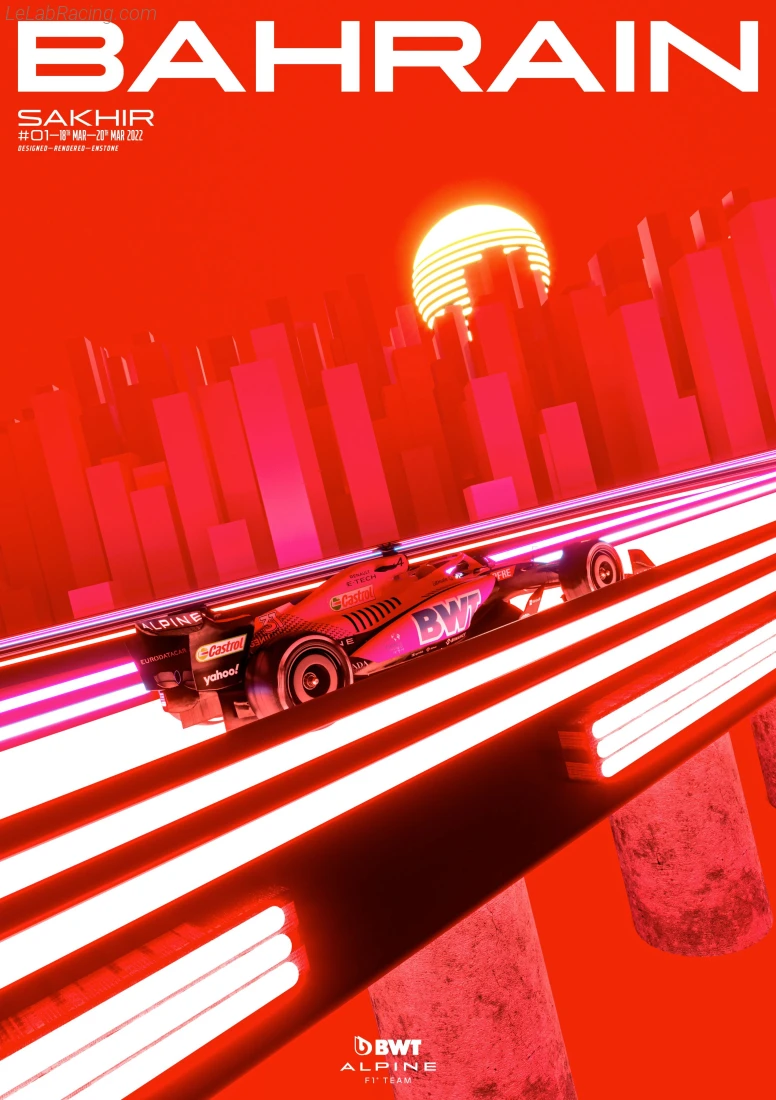 Poster équipe Grand Prix automobile de Bahreïn 2022