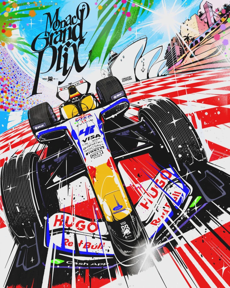 Poster équipe Grand Prix automobile de Monaco 2026