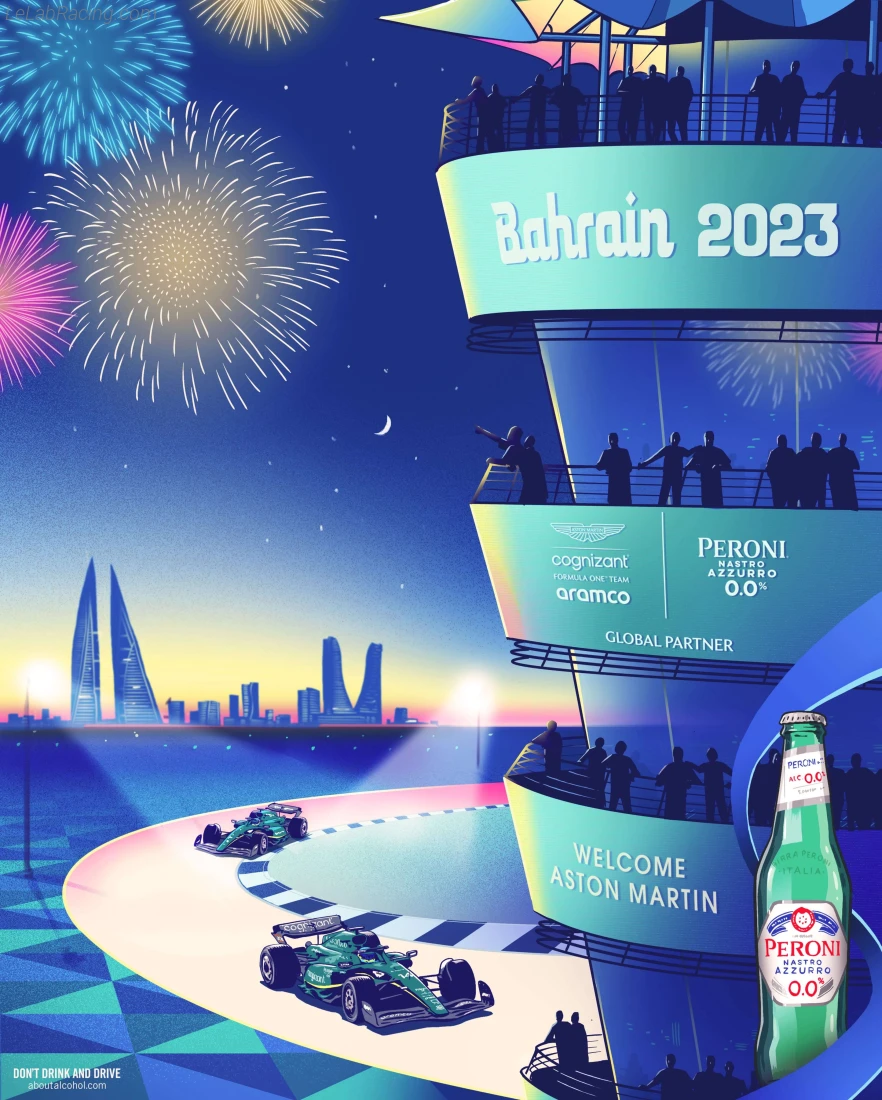 Poster équipe Grand Prix automobile de Bahreïn 2023