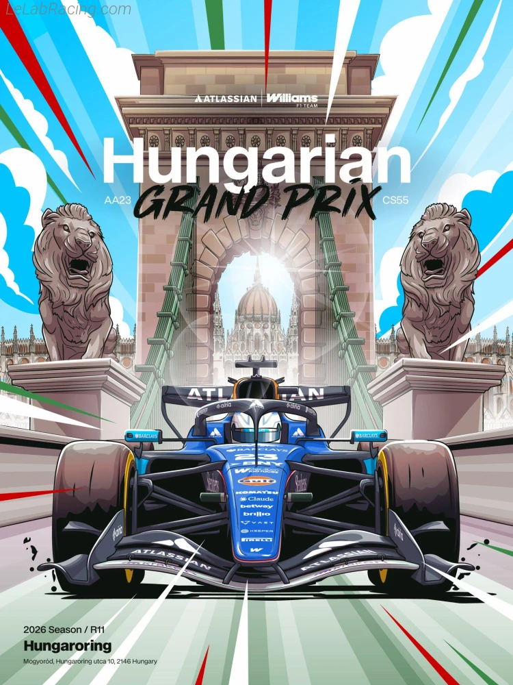 Poster équipe Grand Prix automobile de Hongrie 2026