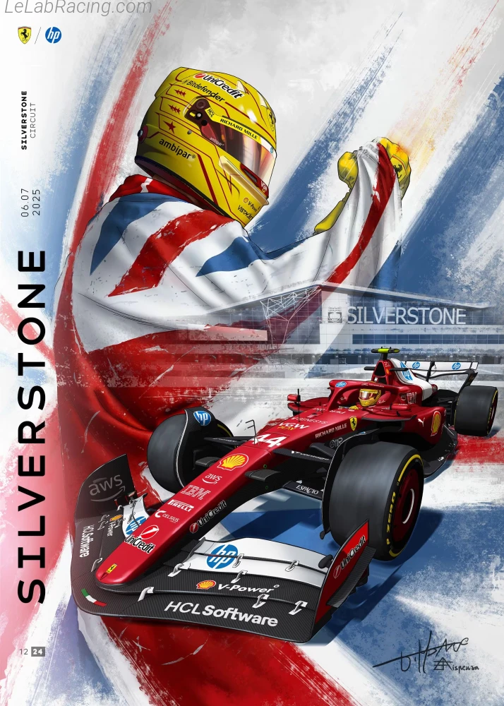 Poster équipe Grand Prix automobile de Grande-Bretagne 2025