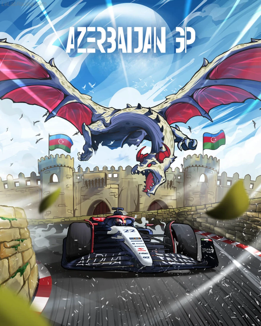 Poster équipe Grand Prix automobile d'Azerbaïdjan 2023