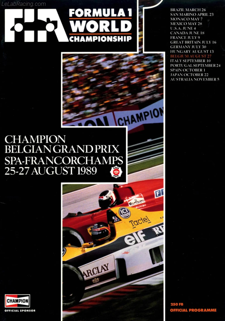 Poster d'un grand prix de la saison de F1 1989