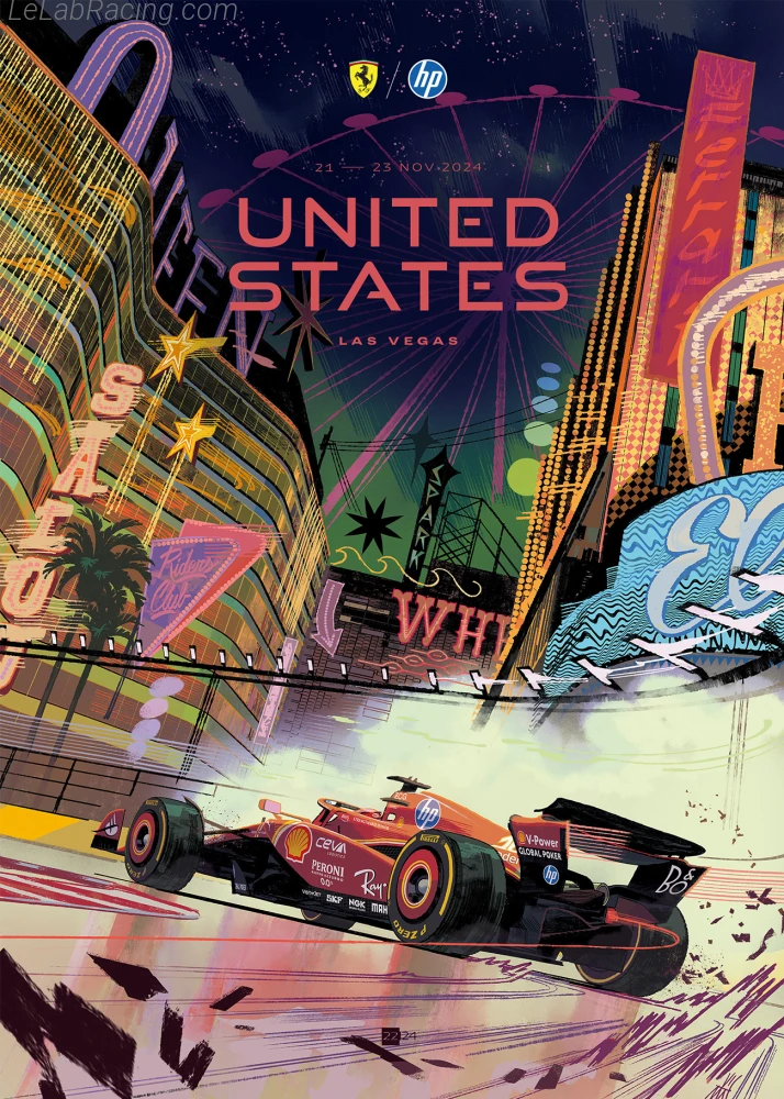 Poster équipe Grand Prix automobile de Las Vegas 2024
