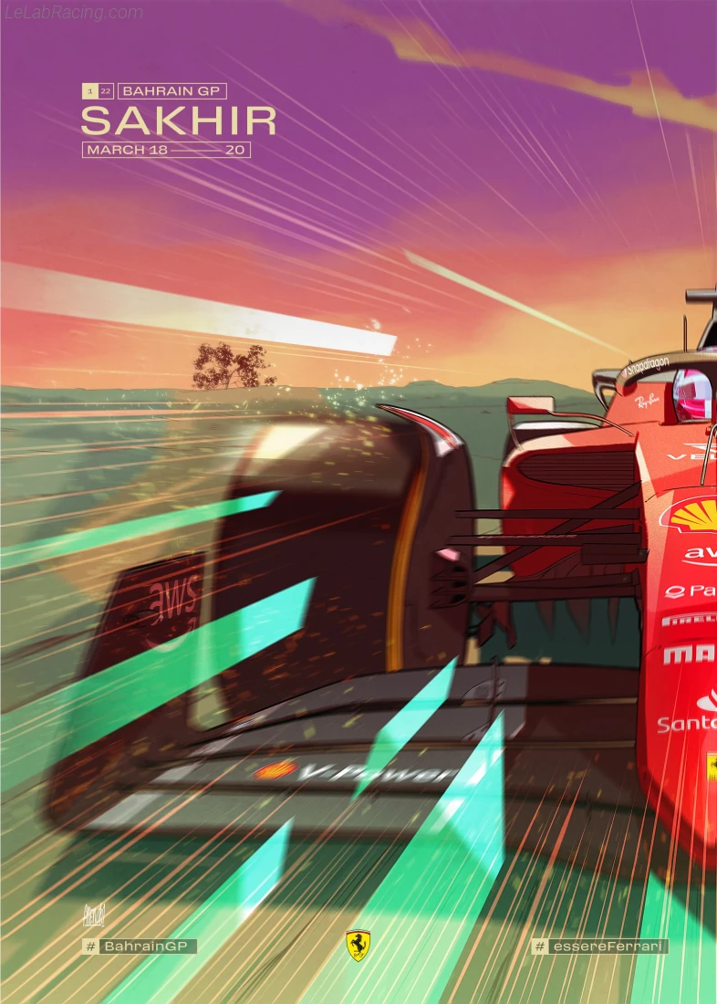 Poster équipe Grand Prix automobile de Bahreïn 2022