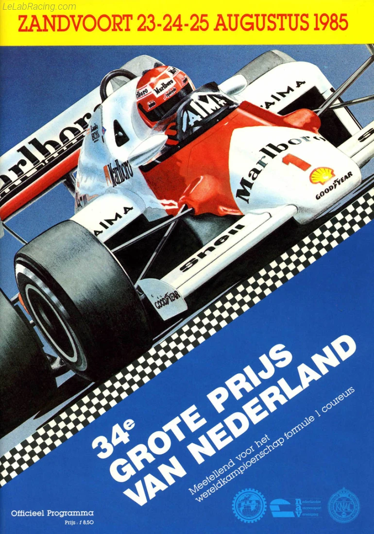 Poster d'un grand prix de la saison de F1 1985