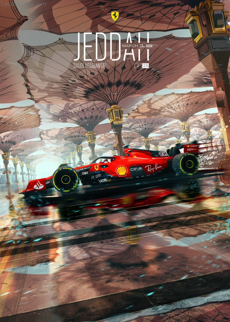 Poster équipe Grand Prix automobile d'Arabie saoudite 2023