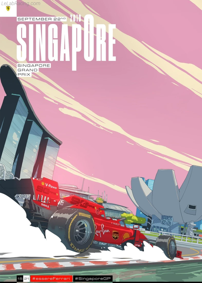 Poster équipe Grand Prix automobile de Singapour 2019