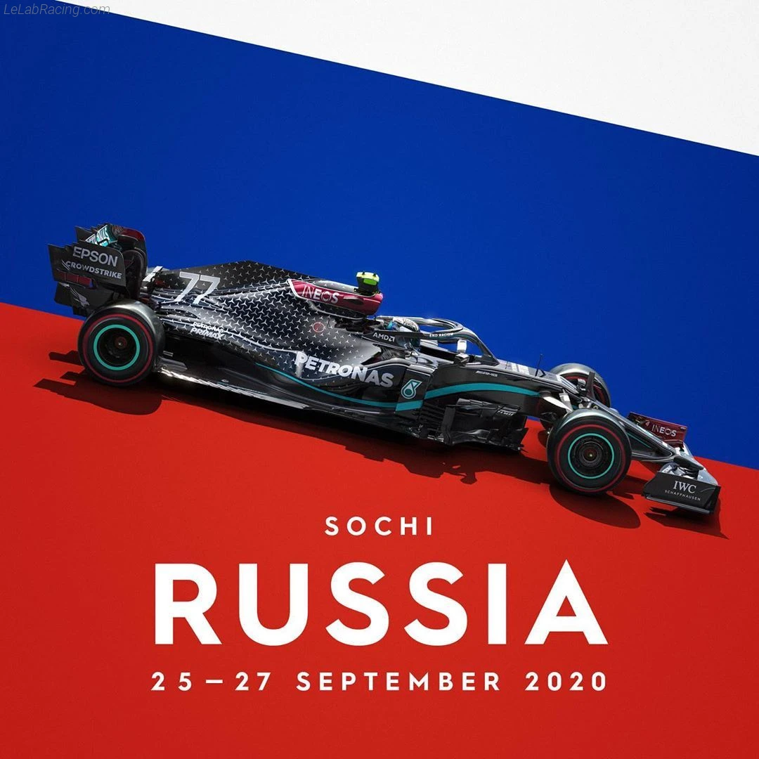 Poster équipe Grand Prix automobile de Russie 2020