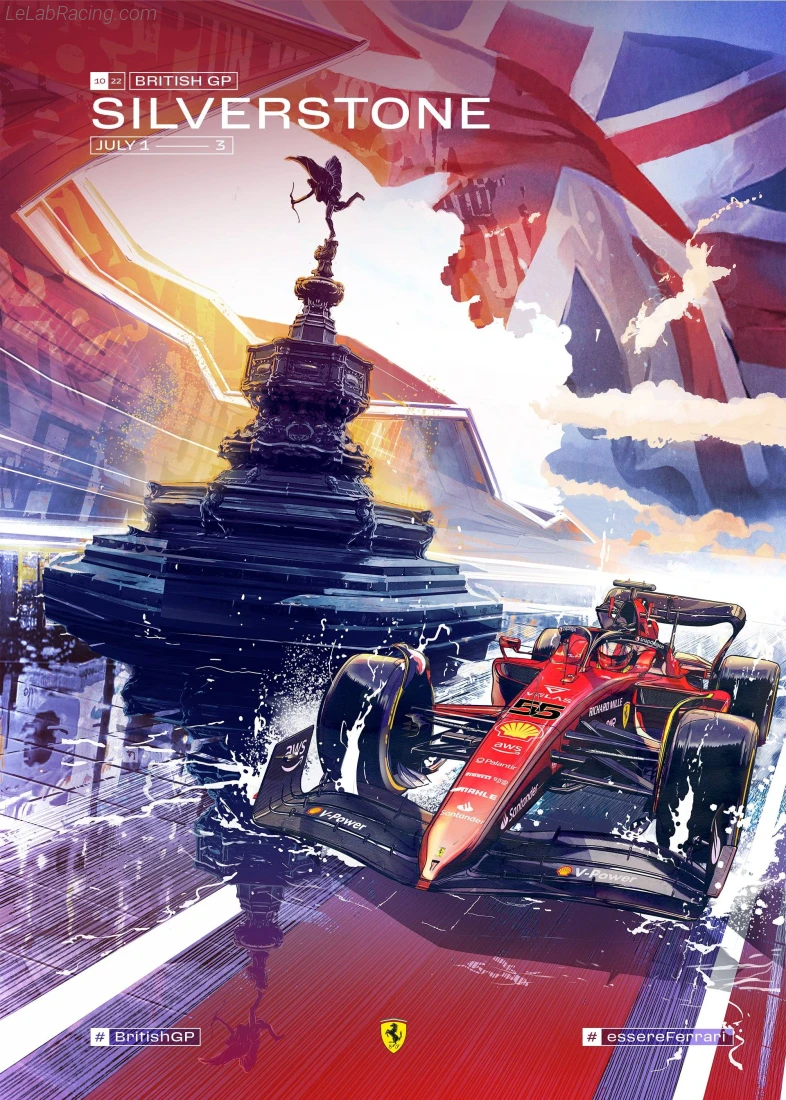 Poster équipe Grand Prix automobile de Grande-Bretagne 2022