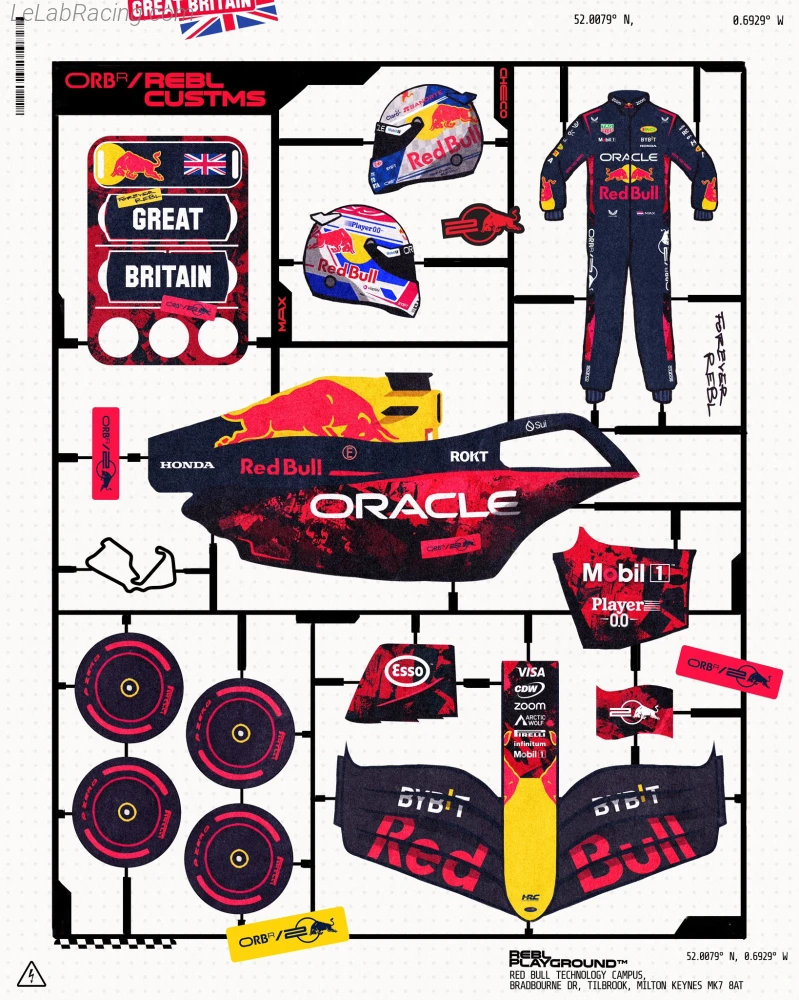 Poster équipe Grand Prix automobile de Grande-Bretagne 2024