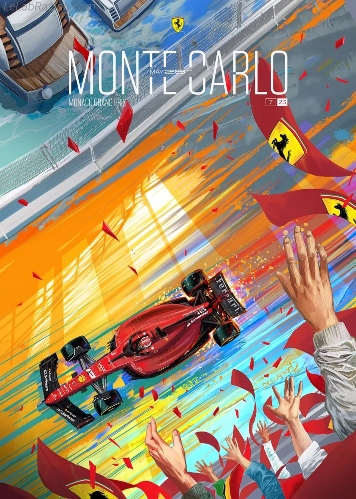 Poster équipe Grand Prix automobile de Monaco 2023