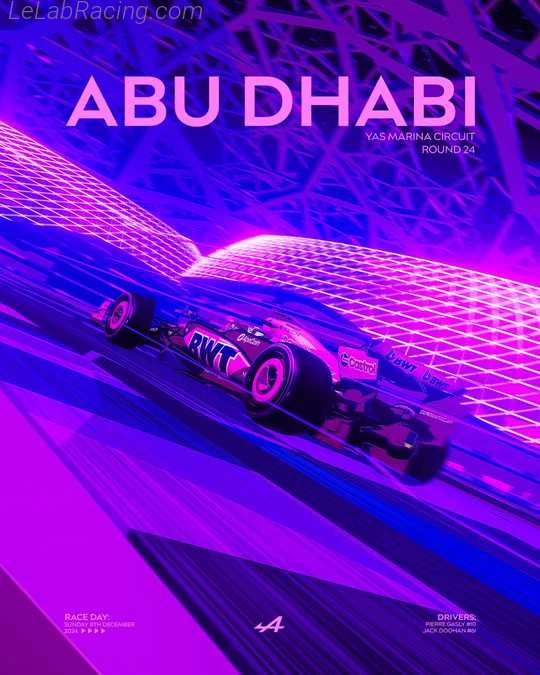 Poster équipe Grand Prix automobile d'Abou Dabi 2024