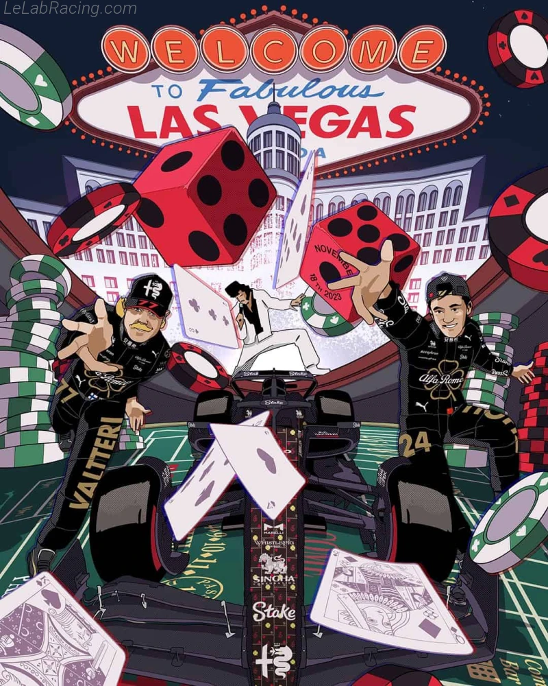 Poster équipe Grand Prix automobile de Las Vegas 2023