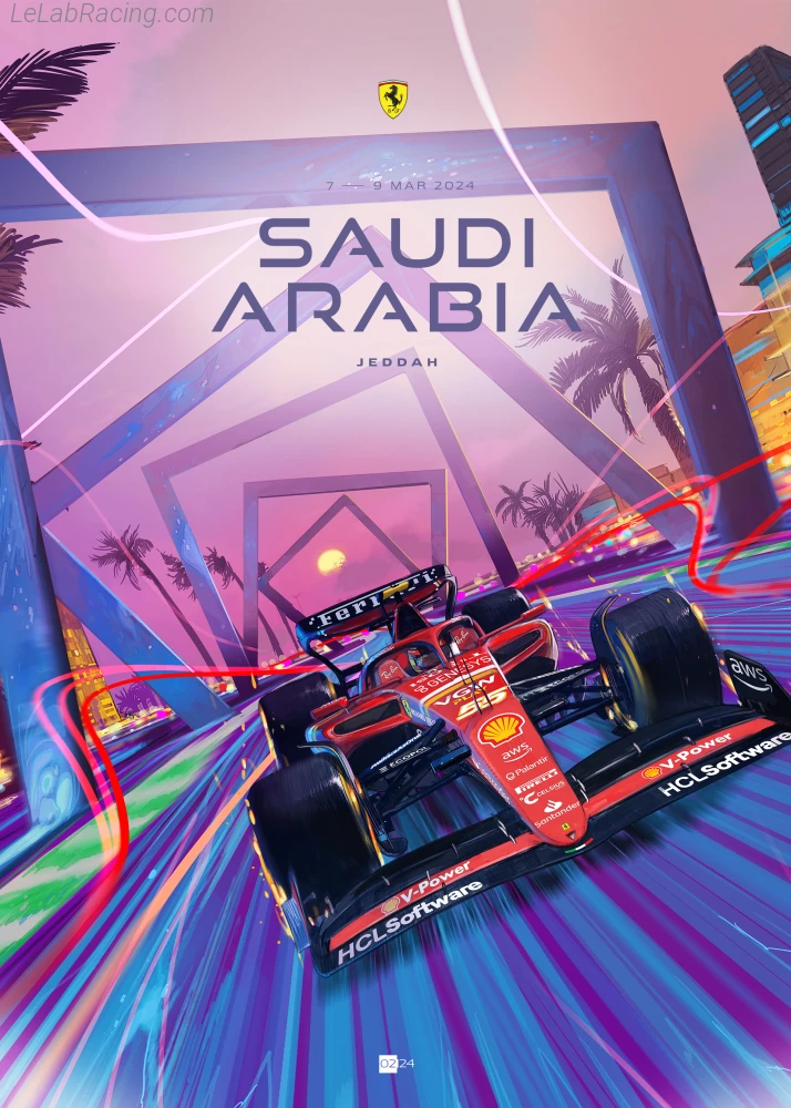 Poster équipe Grand Prix automobile d'Arabie saoudite 2024