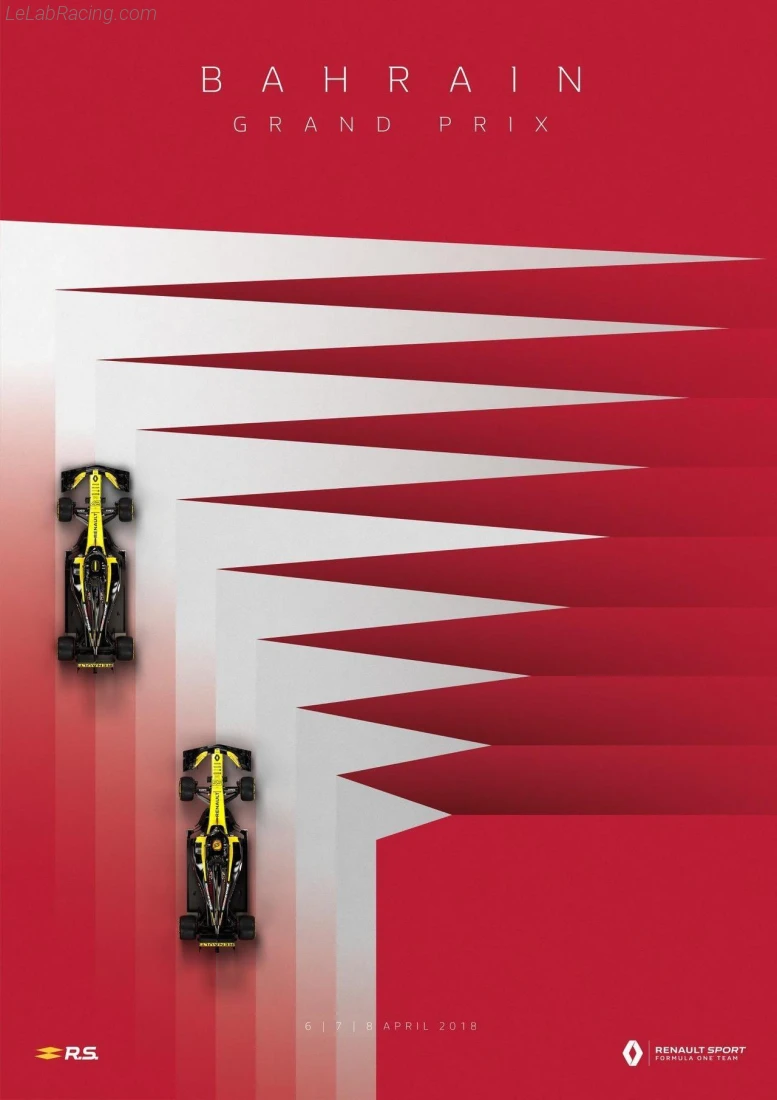 Poster équipe Grand Prix automobile de Bahreïn 2018