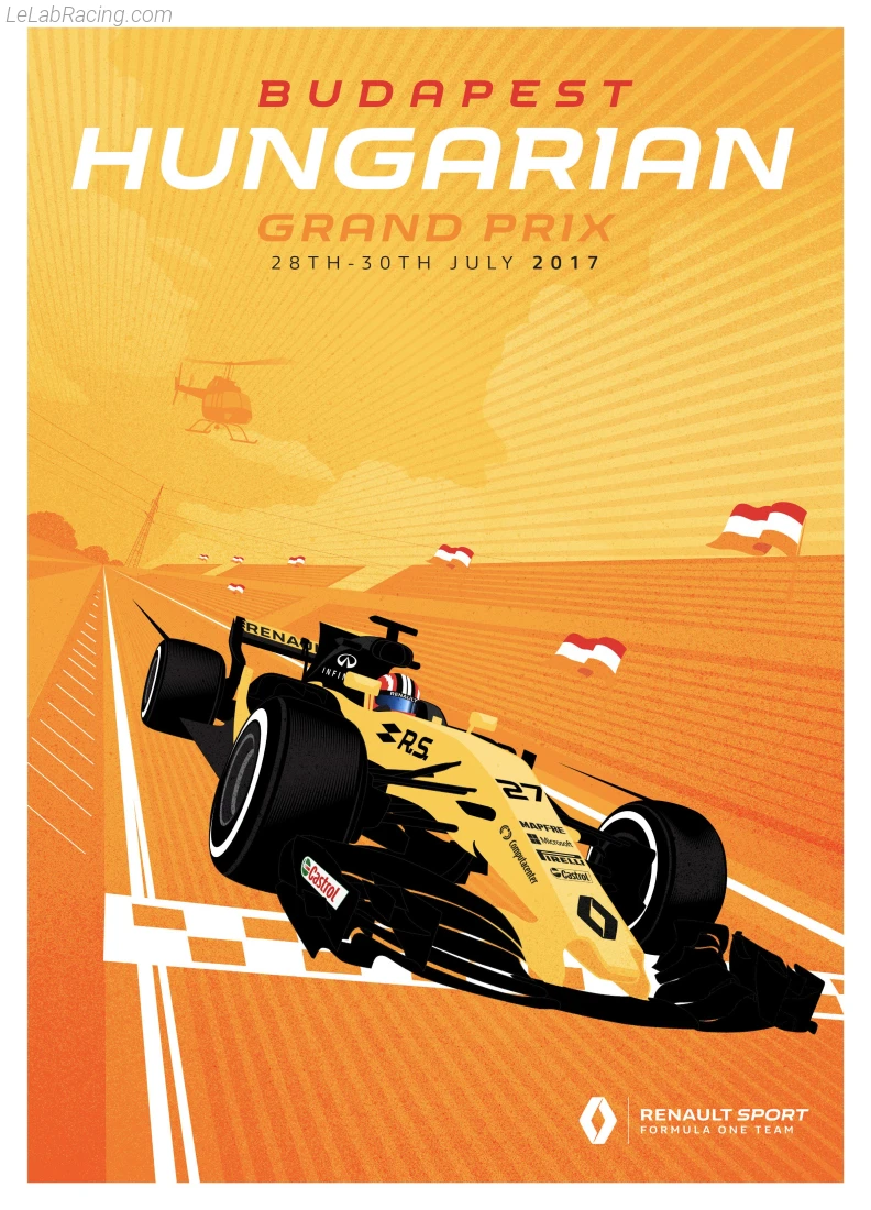 Poster équipe Grand Prix automobile de Hongrie 2017