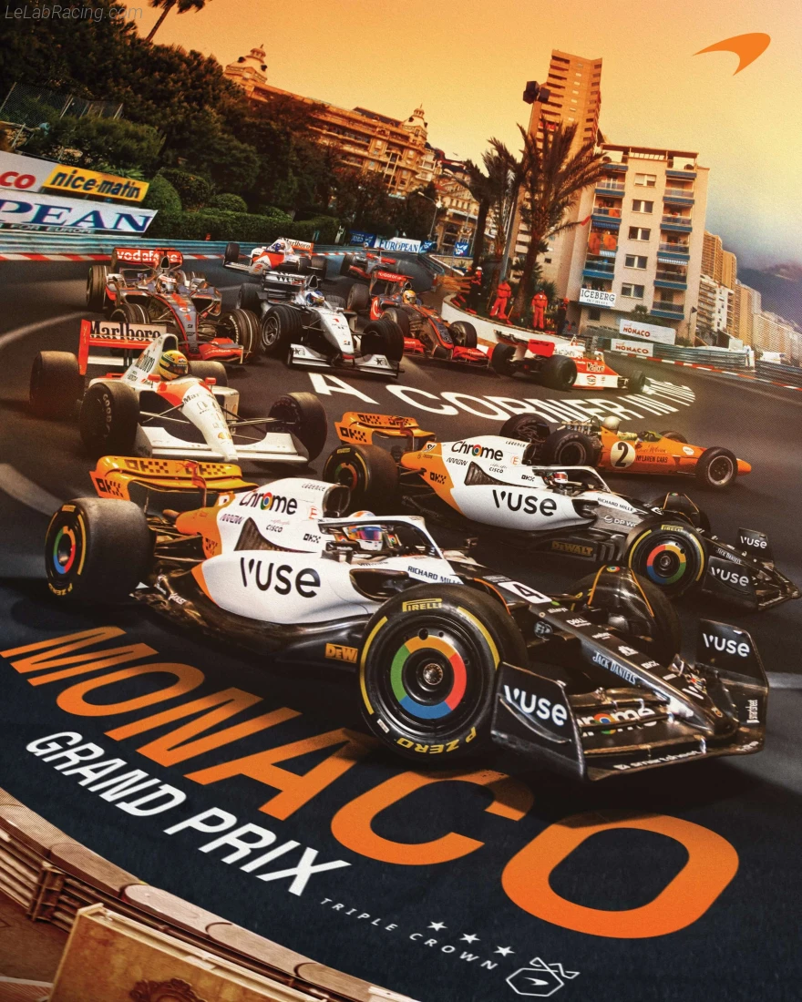 Poster équipe Grand Prix automobile de Monaco 2023