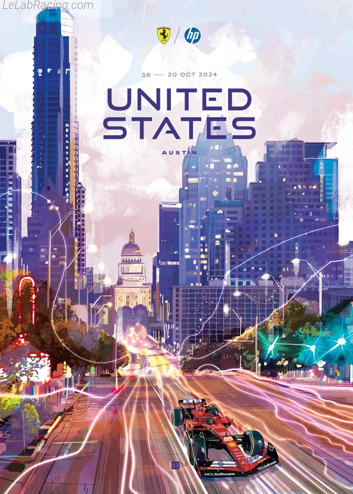 Poster équipe Grand Prix automobile des États-Unis 2024
