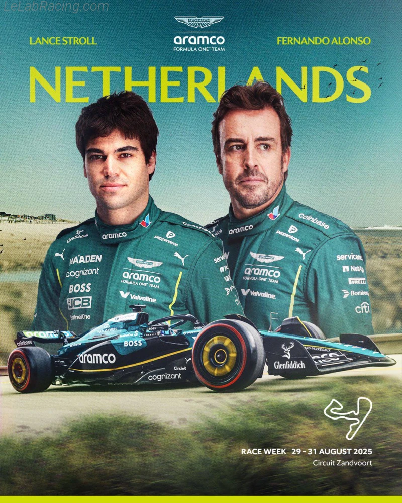 Poster équipe Grand Prix automobile des Pays-Bas 2025