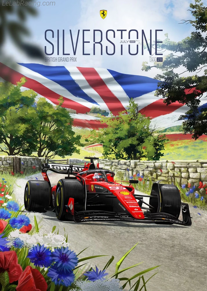 Poster équipe Grand Prix automobile de Grande-Bretagne 2023