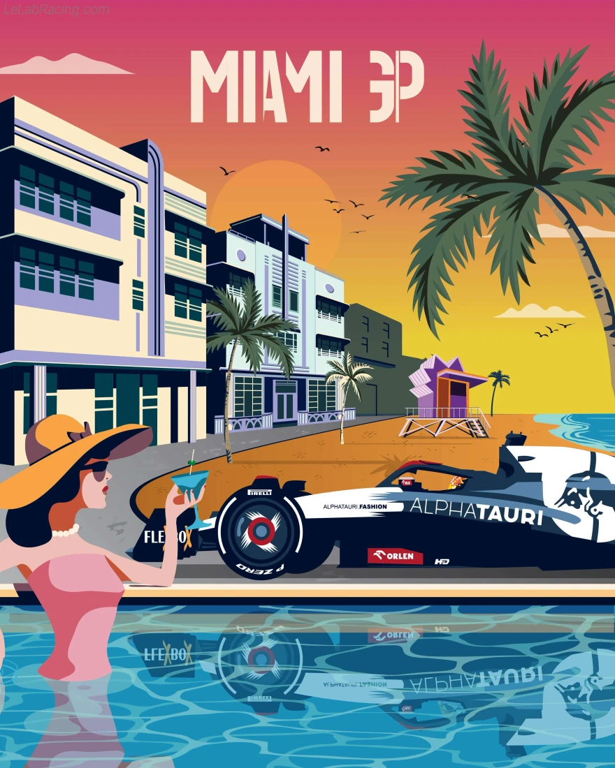 Poster équipe Grand Prix automobile de Miami 2023