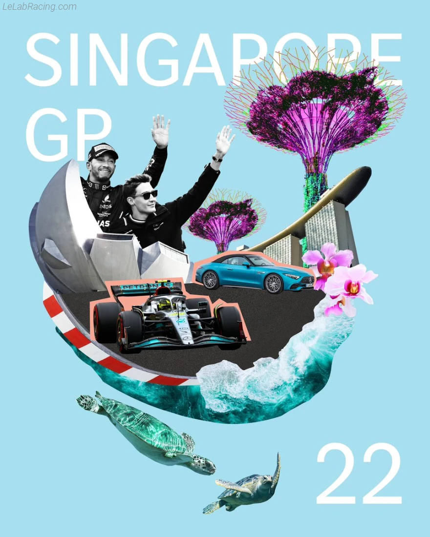 Poster équipe Grand Prix automobile de Singapour 2022