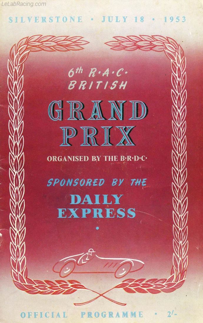 Poster d'un grand prix de la saison de F1 1953