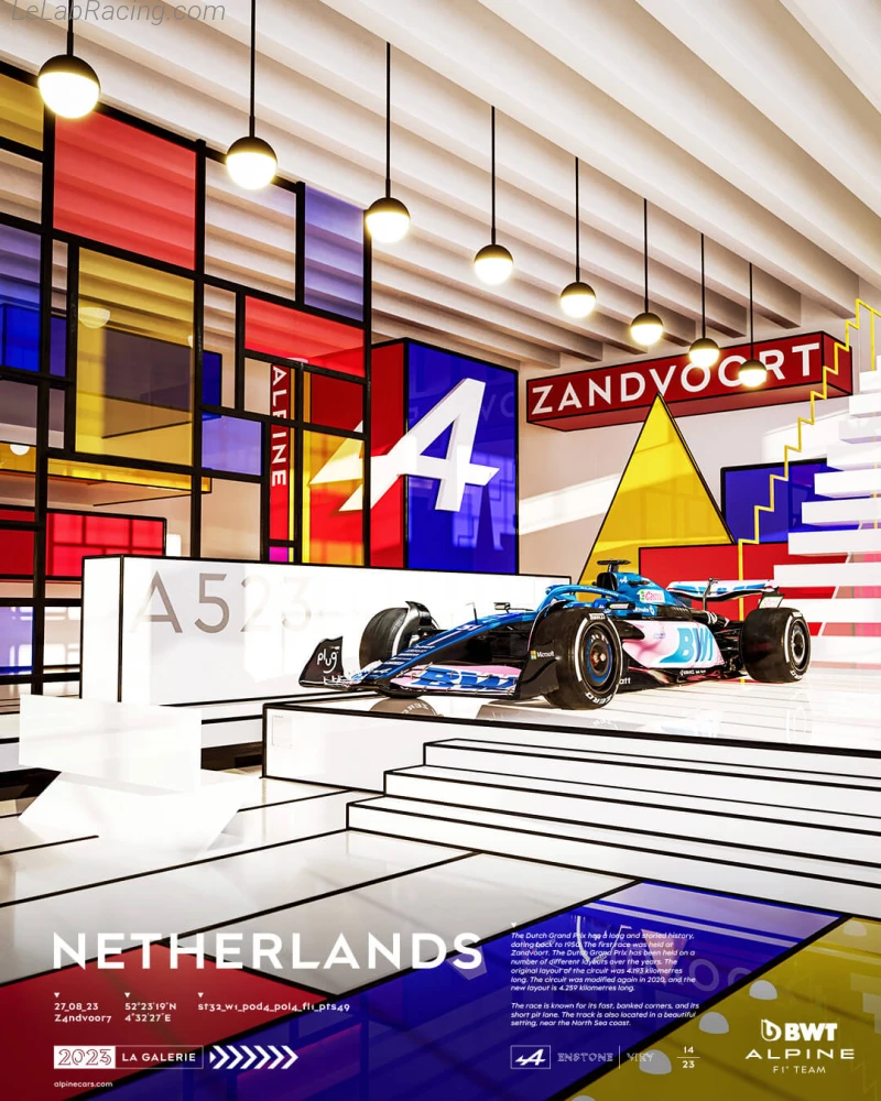 Poster équipe Grand Prix automobile des Pays-Bas 2023