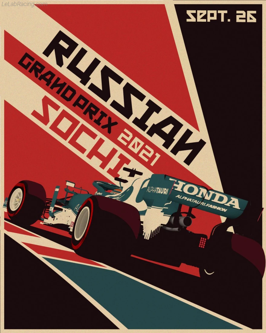 Poster équipe Grand Prix automobile de Russie 2021