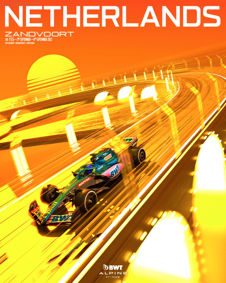 Poster équipe Grand Prix automobile des Pays-Bas 2022
