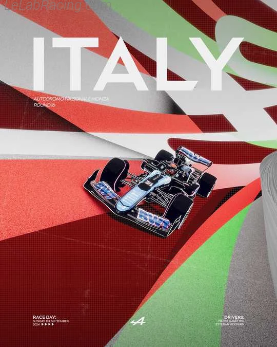 Poster équipe Grand Prix automobile d'Italie 2024