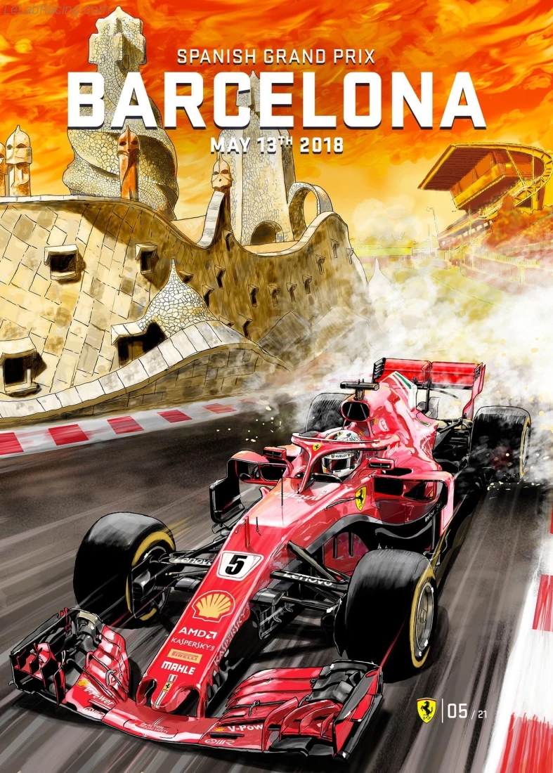 Poster équipe Grand Prix automobile d'Espagne 2018