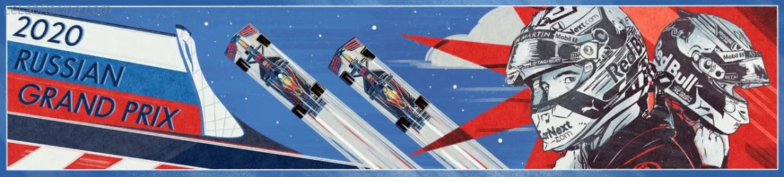 Poster équipe Grand Prix automobile de Russie 2020