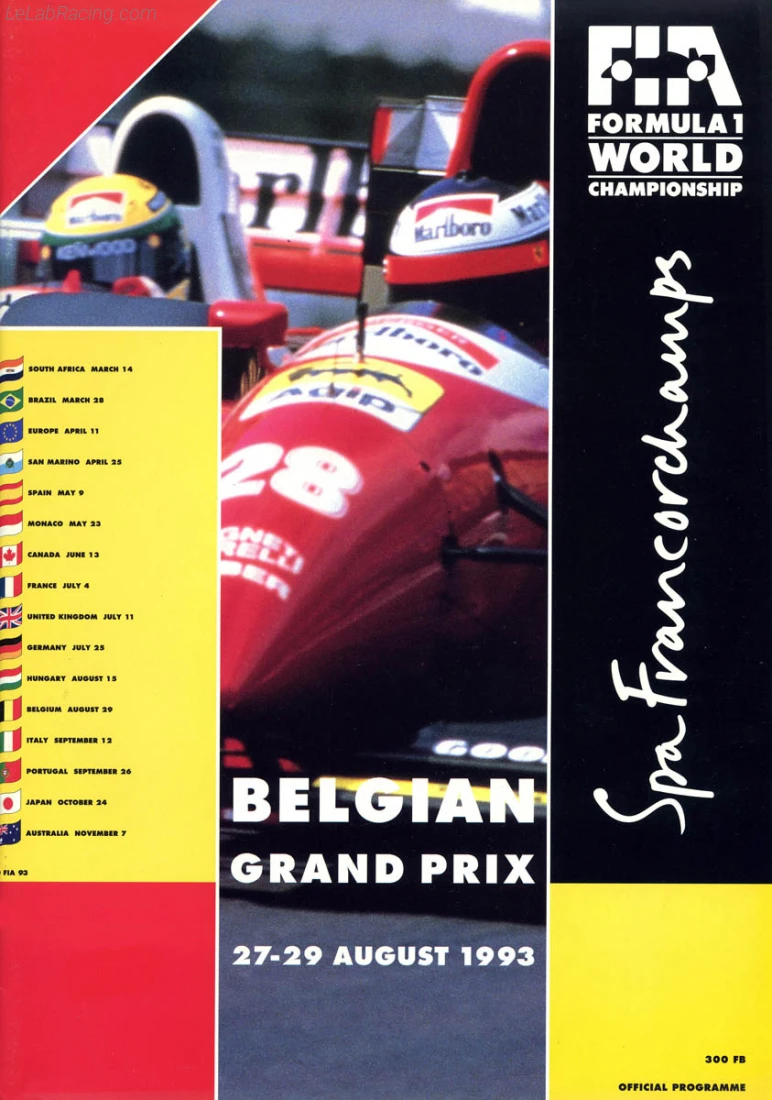 Poster d'un grand prix de la saison de F1 1993