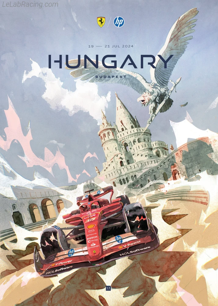 Poster équipe Grand Prix automobile de Hongrie 2024