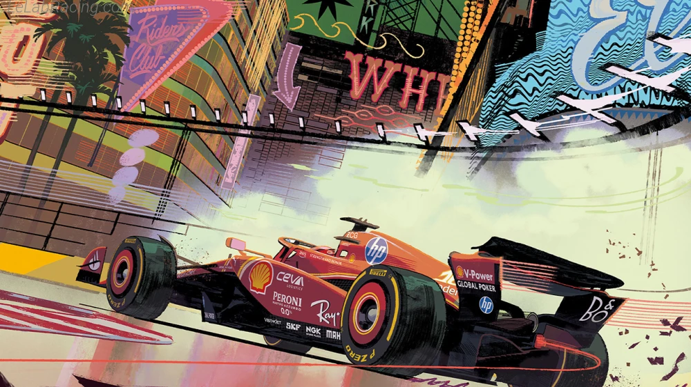 Poster équipe Grand Prix automobile de Las Vegas 2024