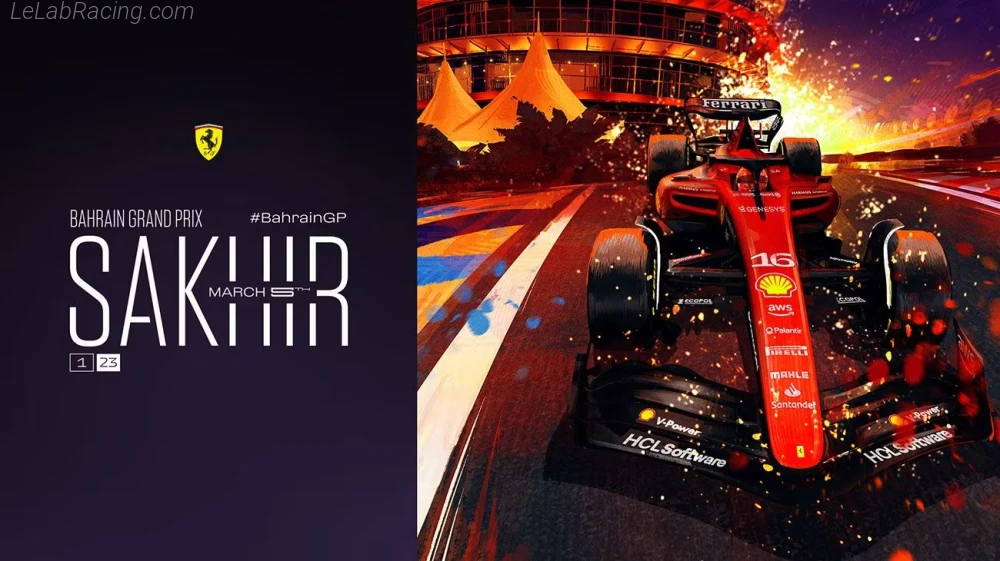Poster équipe Grand Prix automobile de Bahreïn 2023