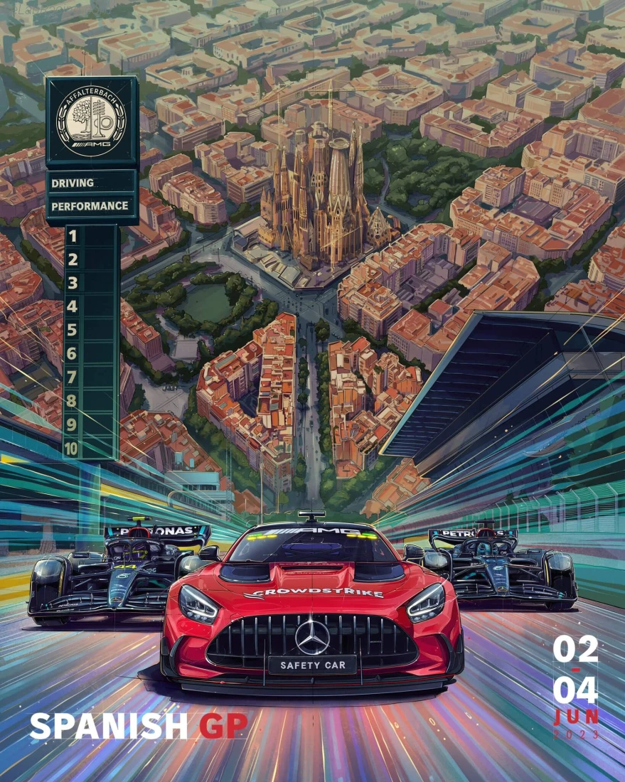 Poster équipe Grand Prix automobile d'Espagne 2023