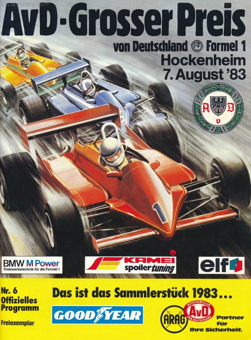 Poster d'un grand prix de la saison de F1 1983