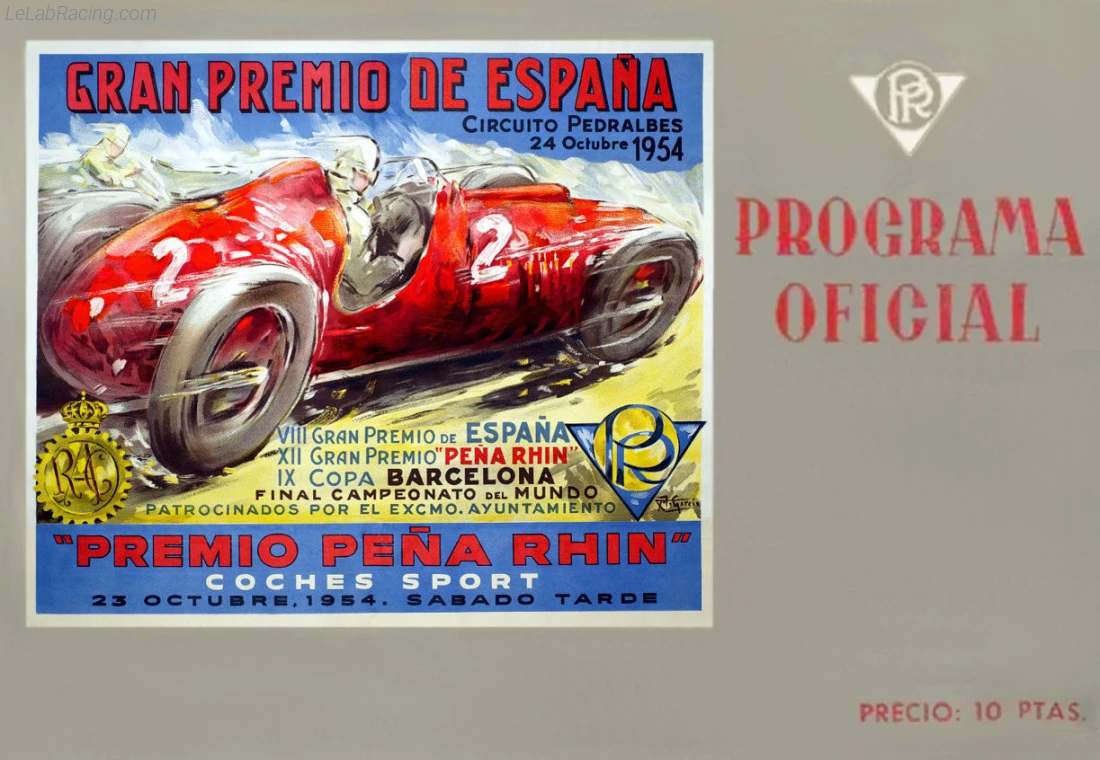 Poster d'un grand prix de la saison de F1 1954