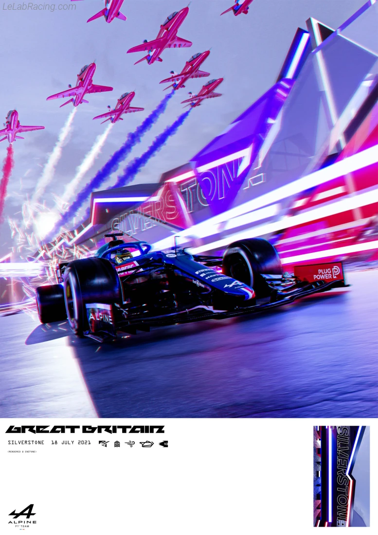 Poster équipe Grand Prix automobile de Grande-Bretagne 2021