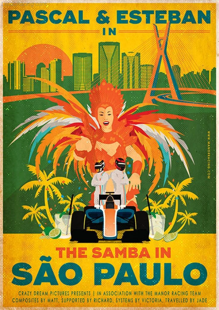 Poster équipe Grand Prix automobile du Brésil 2016