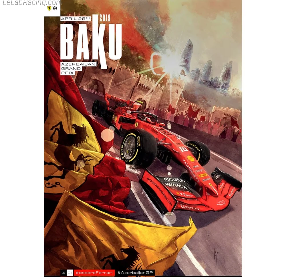 Poster équipe Grand Prix automobile d'Azerbaïdjan 2019