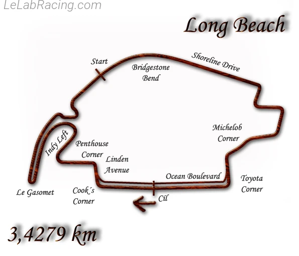 Tracé du circuit Long Beach 1977