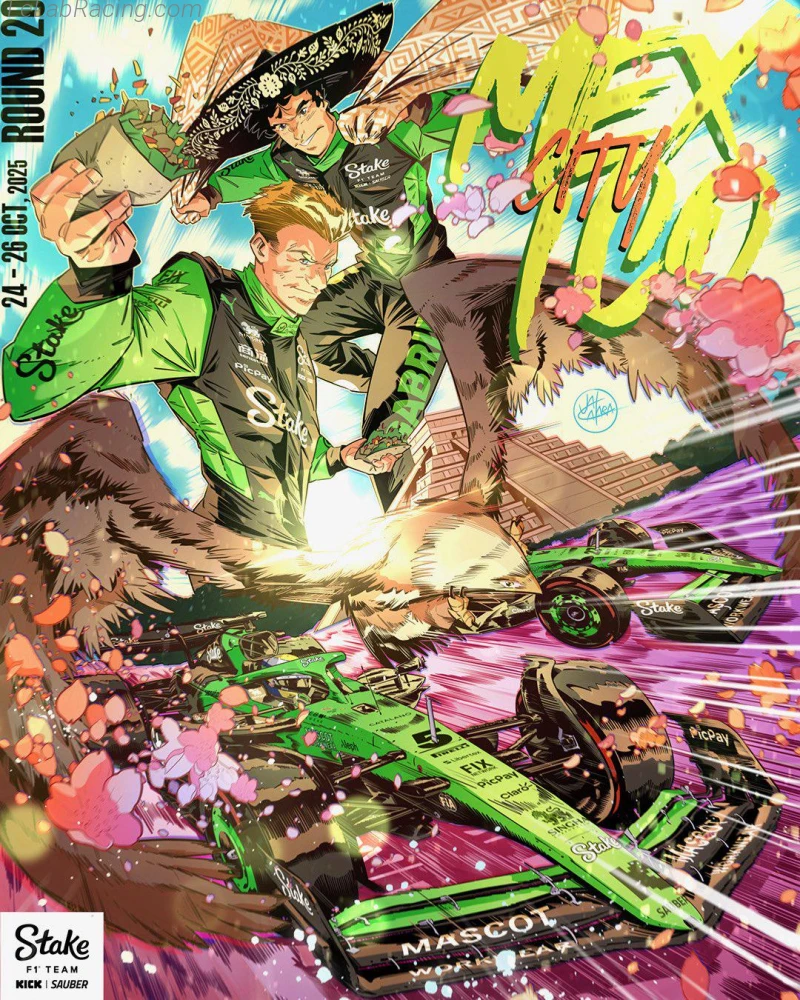 Poster équipe Grand Prix automobile de Mexico 2025