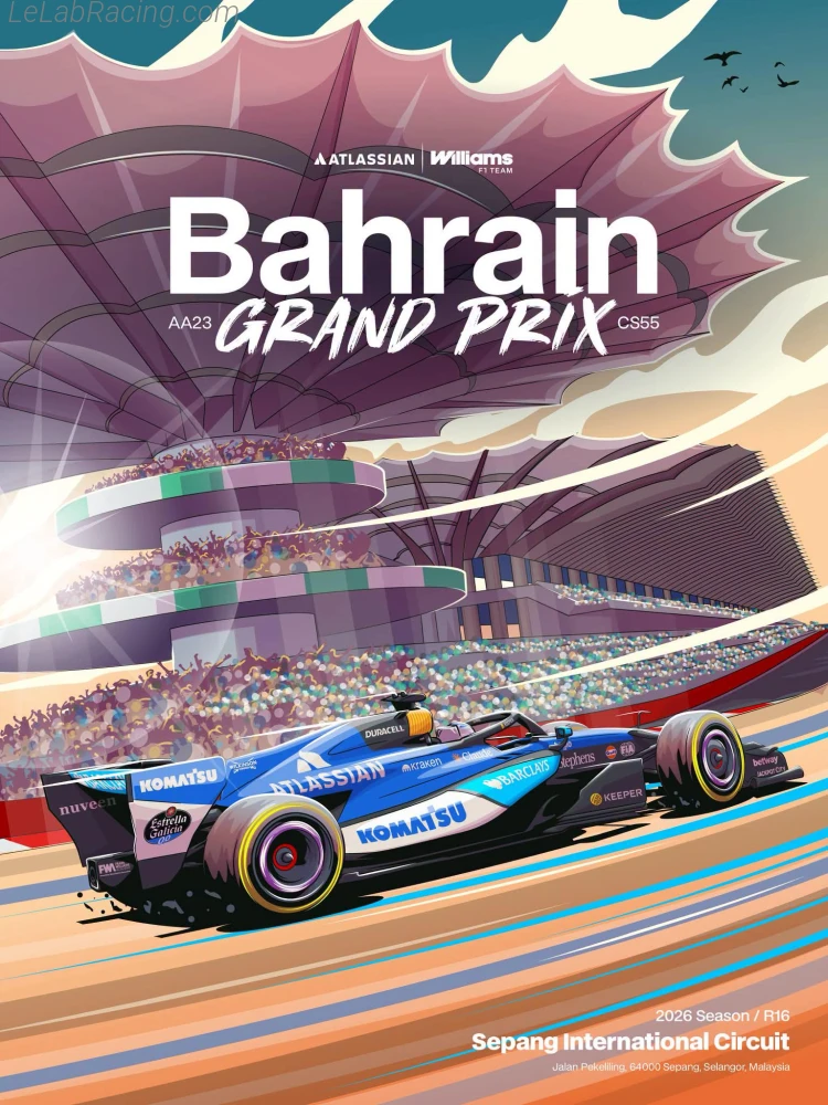 Poster équipe Grand Prix automobile de Bahreïn 2026
