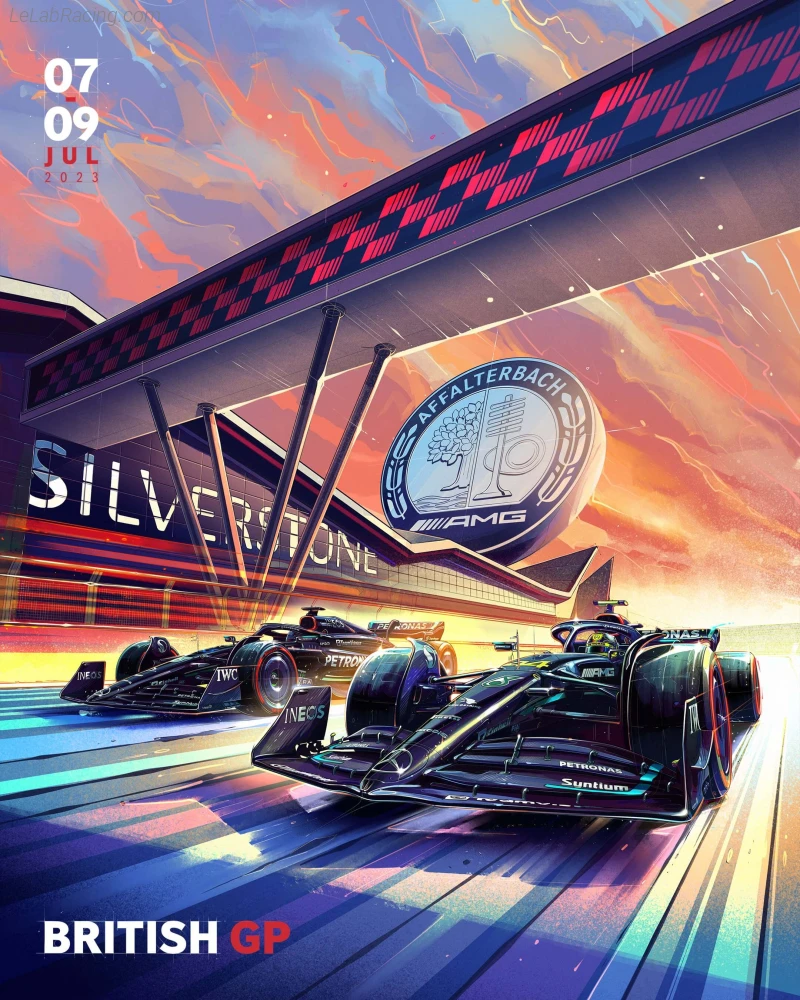 Poster équipe Grand Prix automobile de Grande-Bretagne 2023
