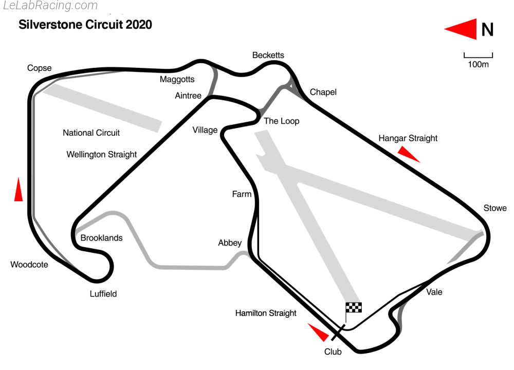 Tracé du circuit Silverstone Circuit 2015